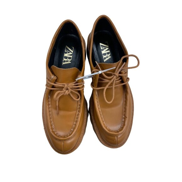 Zara Women's Camel Platform Loafers Size 8.5 SKU 1423 - Picture 2 of 5